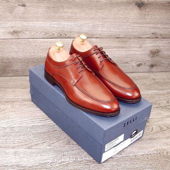 *NIB* $475 Nordstrom ZELLI Italia 8.5 M Verona Italian Derby Rust *add $15 Trees